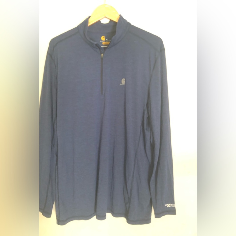 Carhartt Men’s Blue Relaxed Fit Pullover Zip Front Shirt Size XL